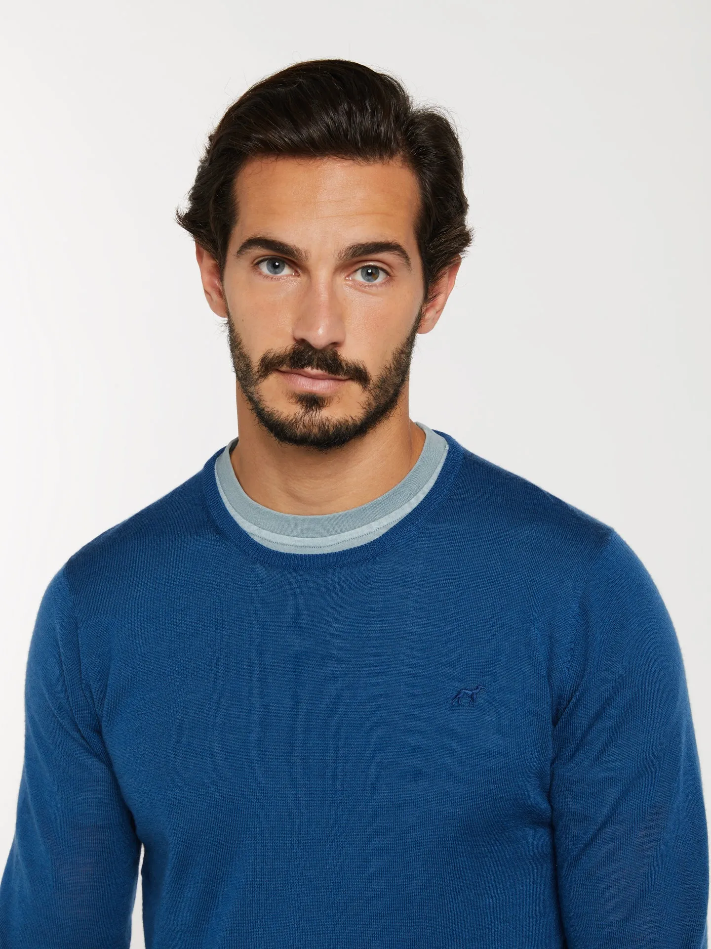 Extra fine merino wool crew neck sweater