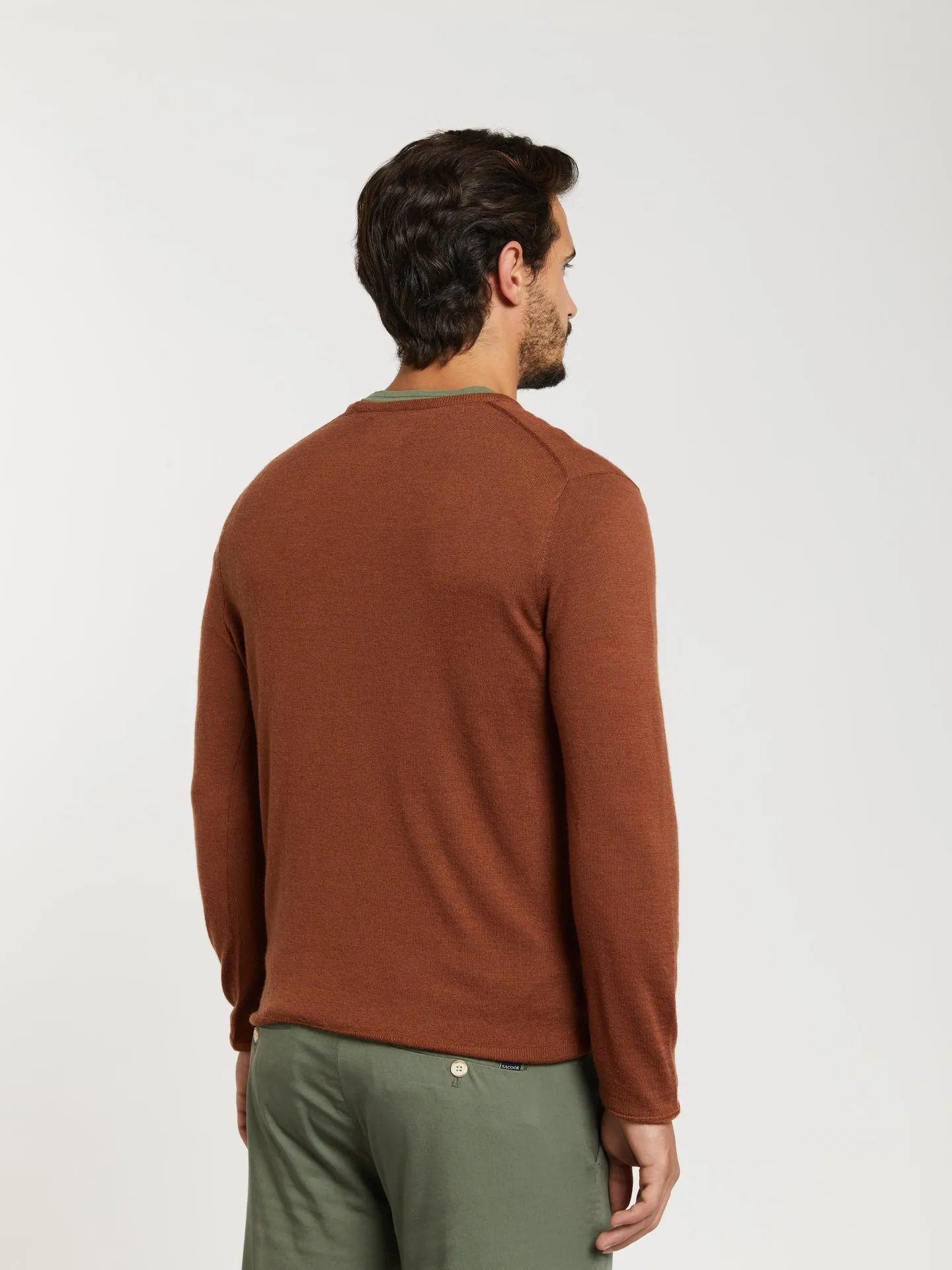 Extra fine merino wool crew neck sweater