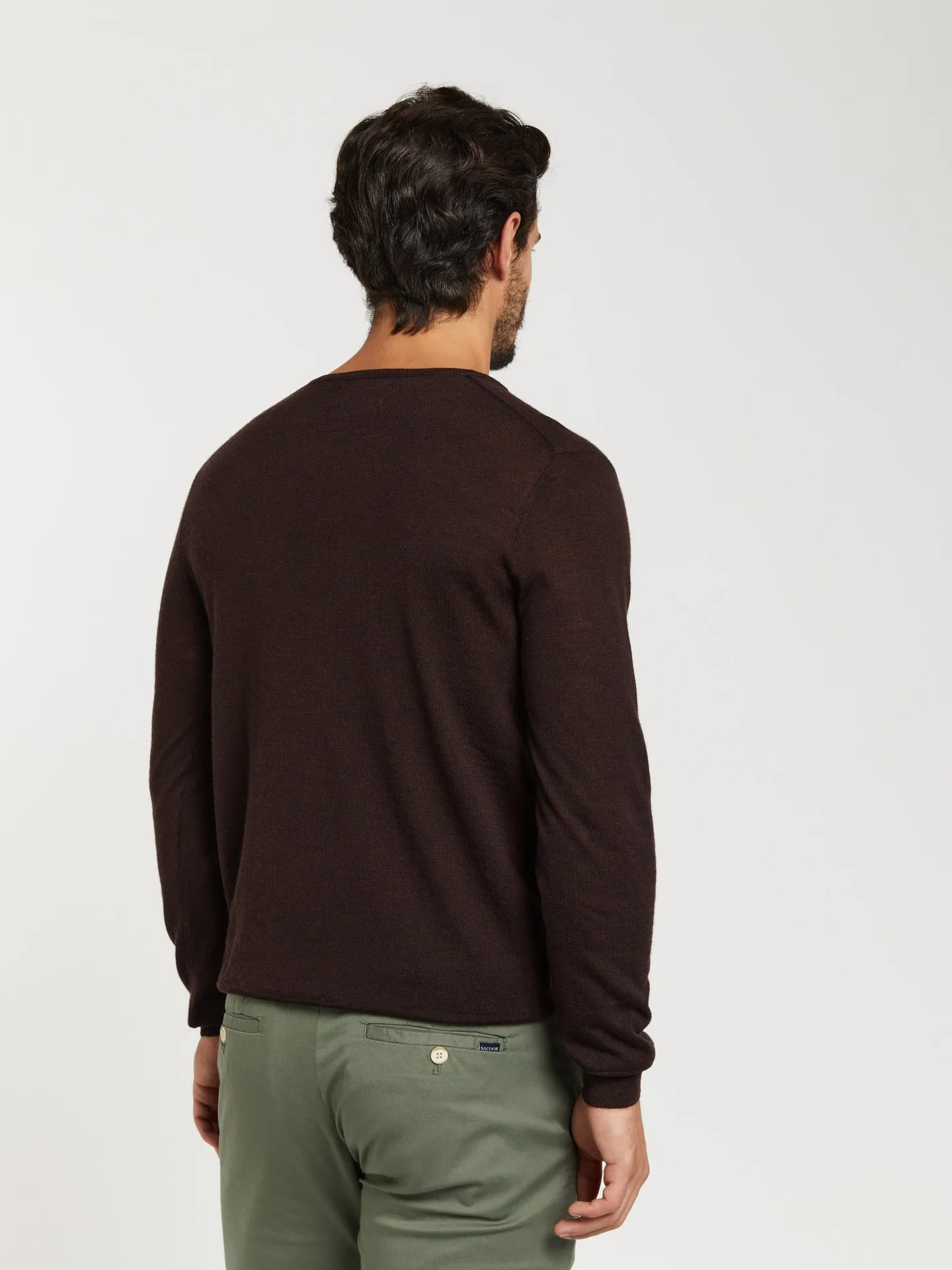 Extra fine merino wool crew neck sweater