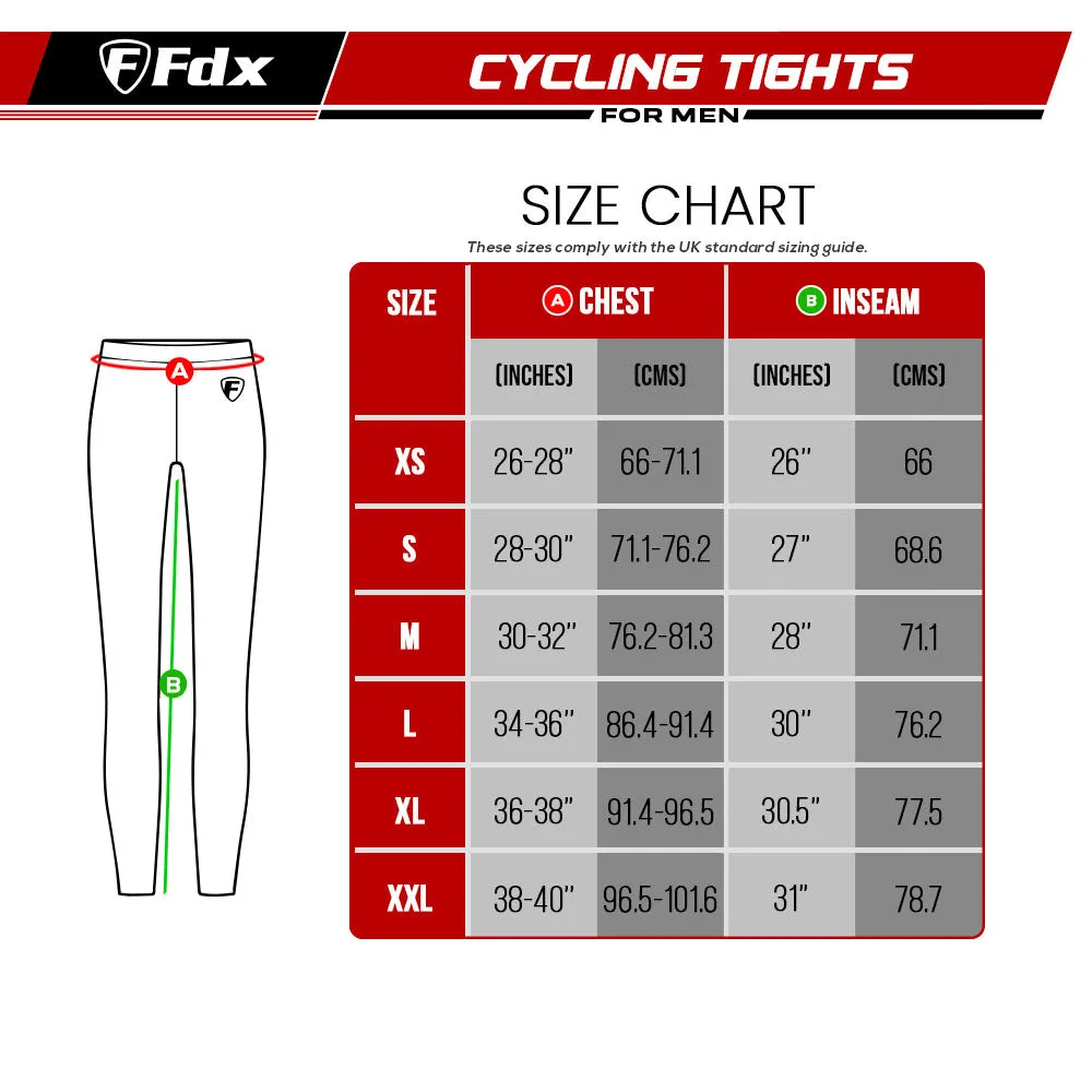 Fdx Divine Men's & Boy's Fluorescent Yellow Thermal Padded Cycling Tights