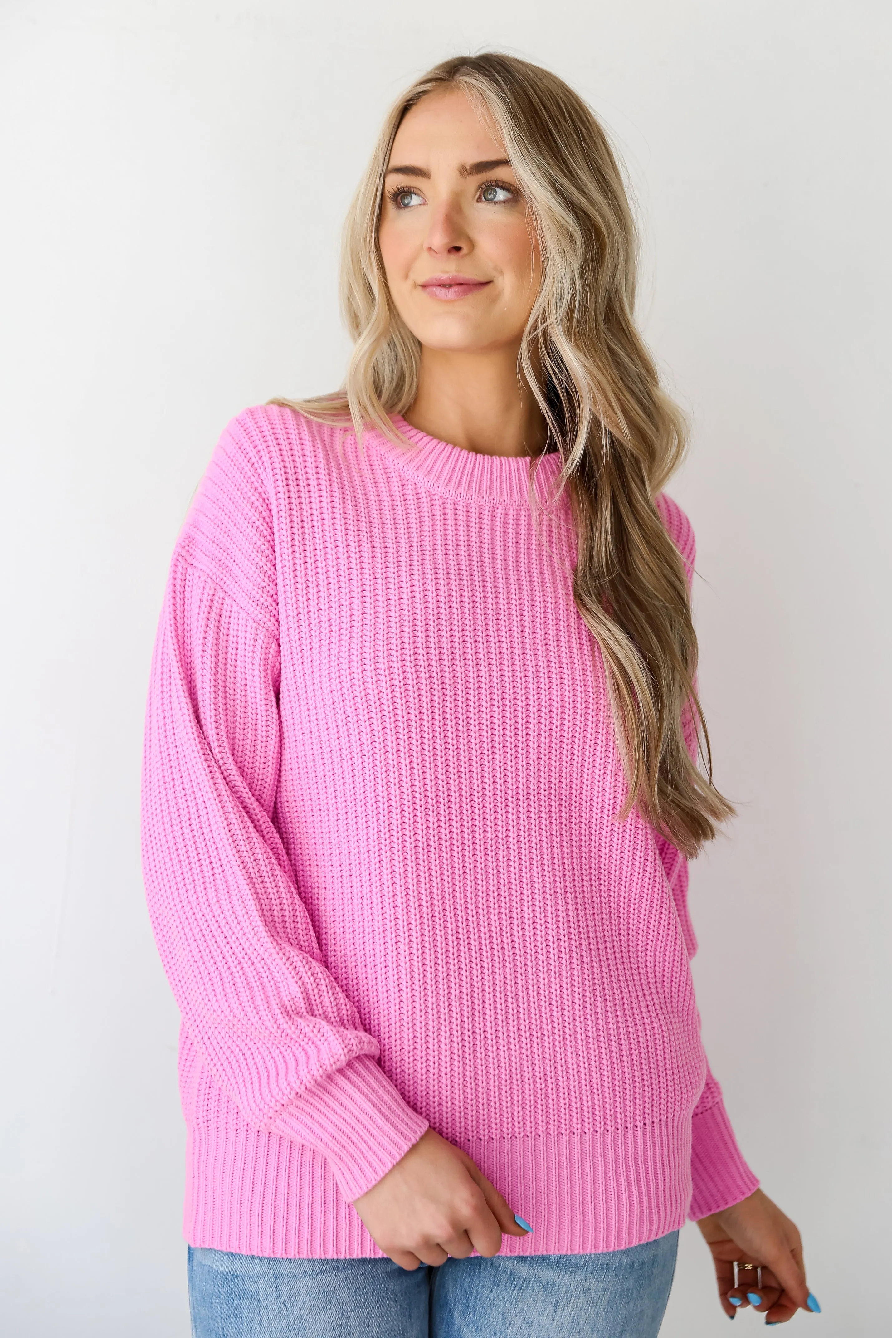 FINAL SALE - Adoring Darling Pink Oversized Sweater - DU DEAL