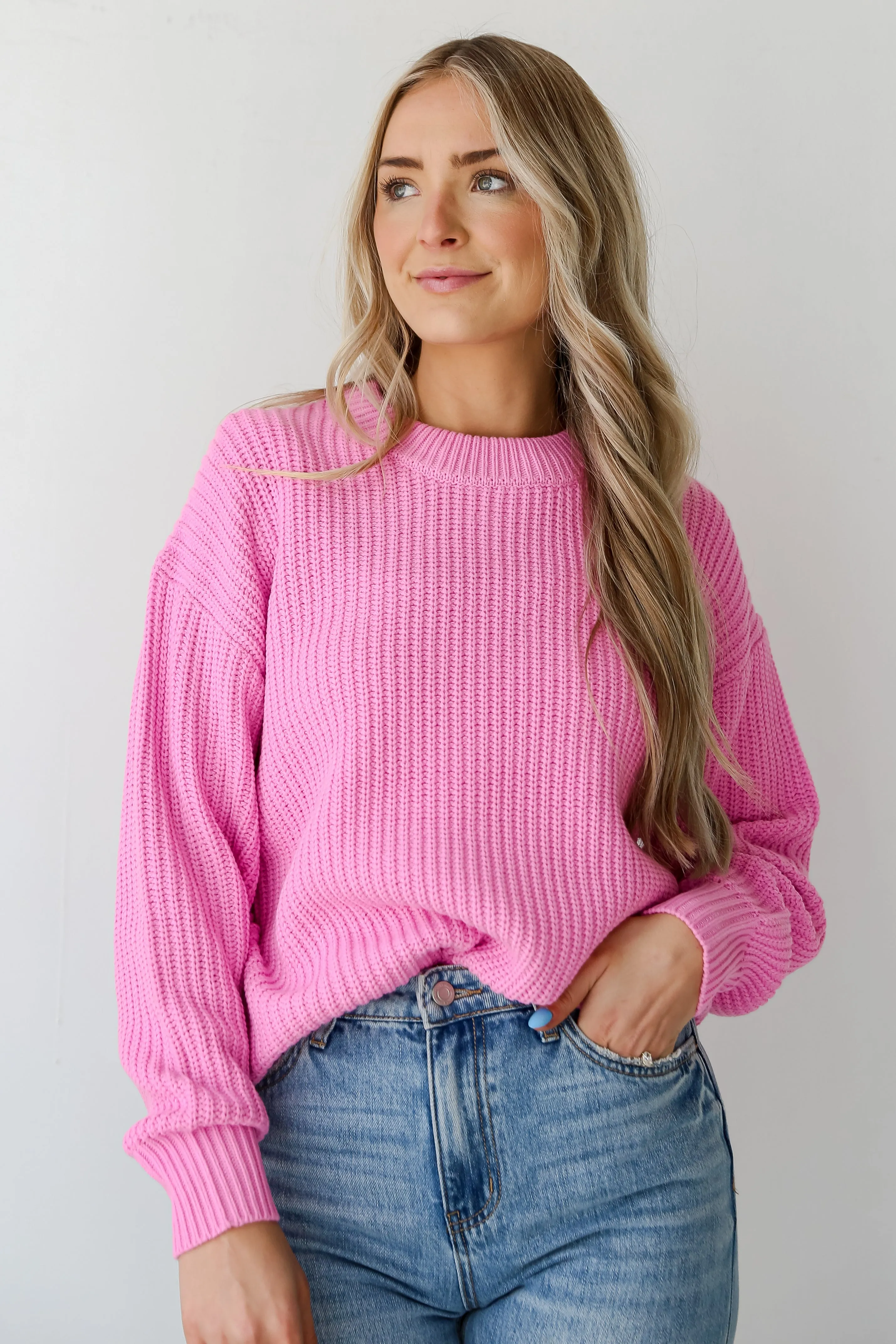 FINAL SALE - Adoring Darling Pink Oversized Sweater - DU DEAL