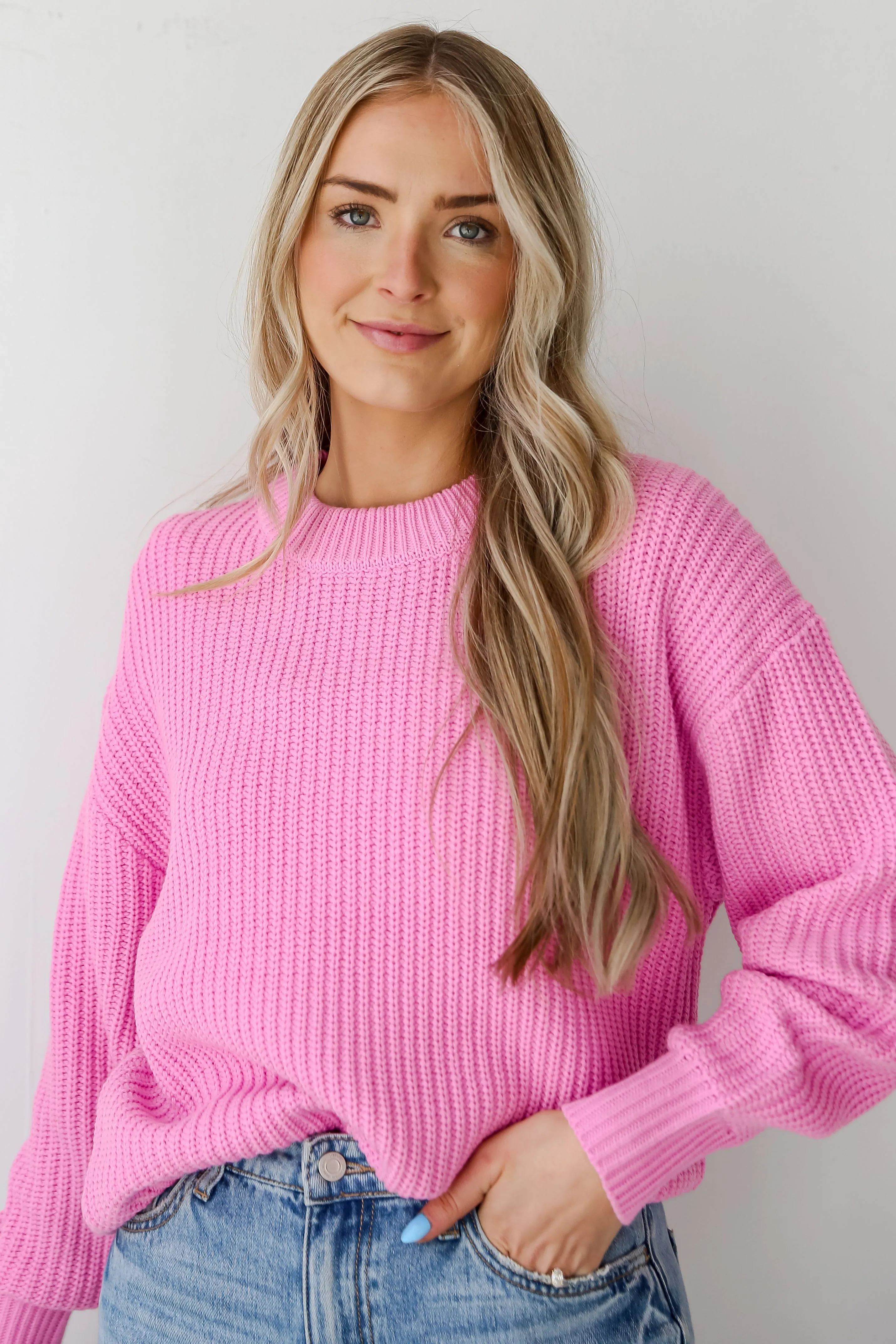 FINAL SALE - Adoring Darling Pink Oversized Sweater - DU DEAL