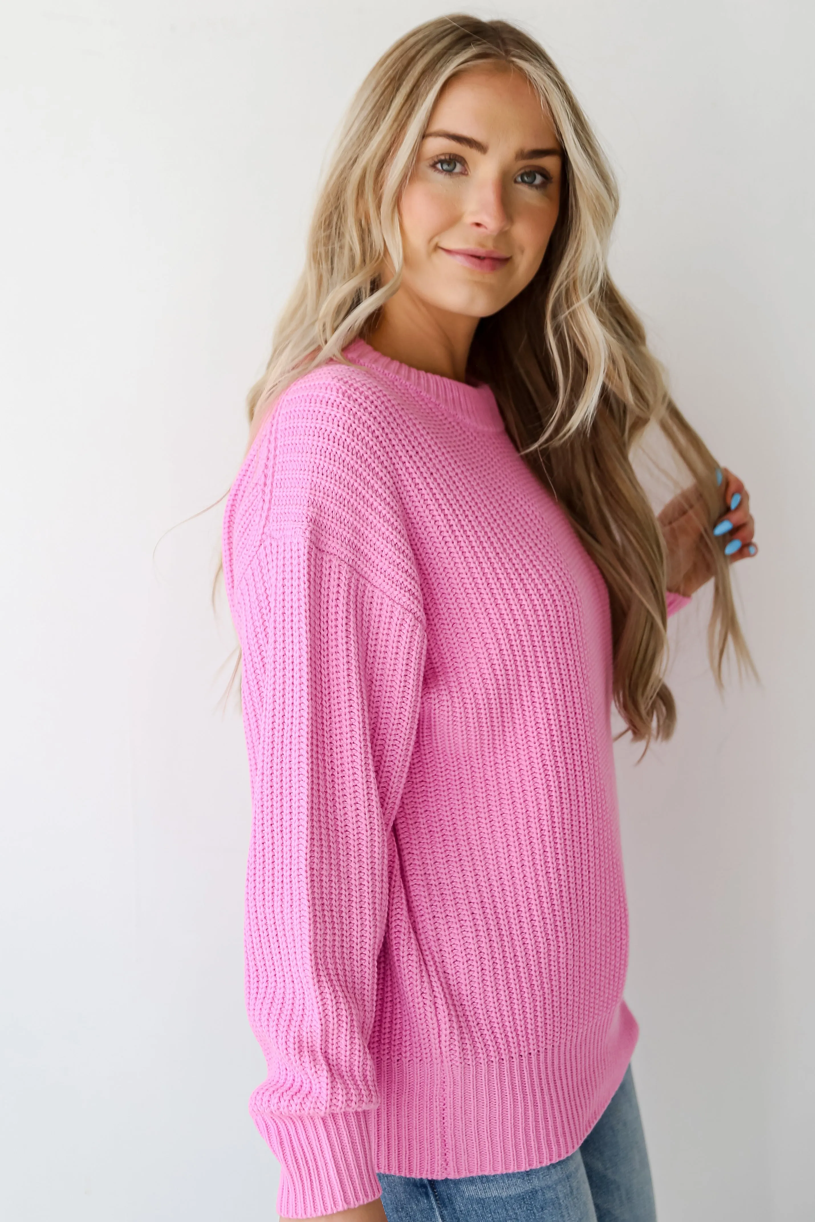 FINAL SALE - Adoring Darling Pink Oversized Sweater - DU DEAL