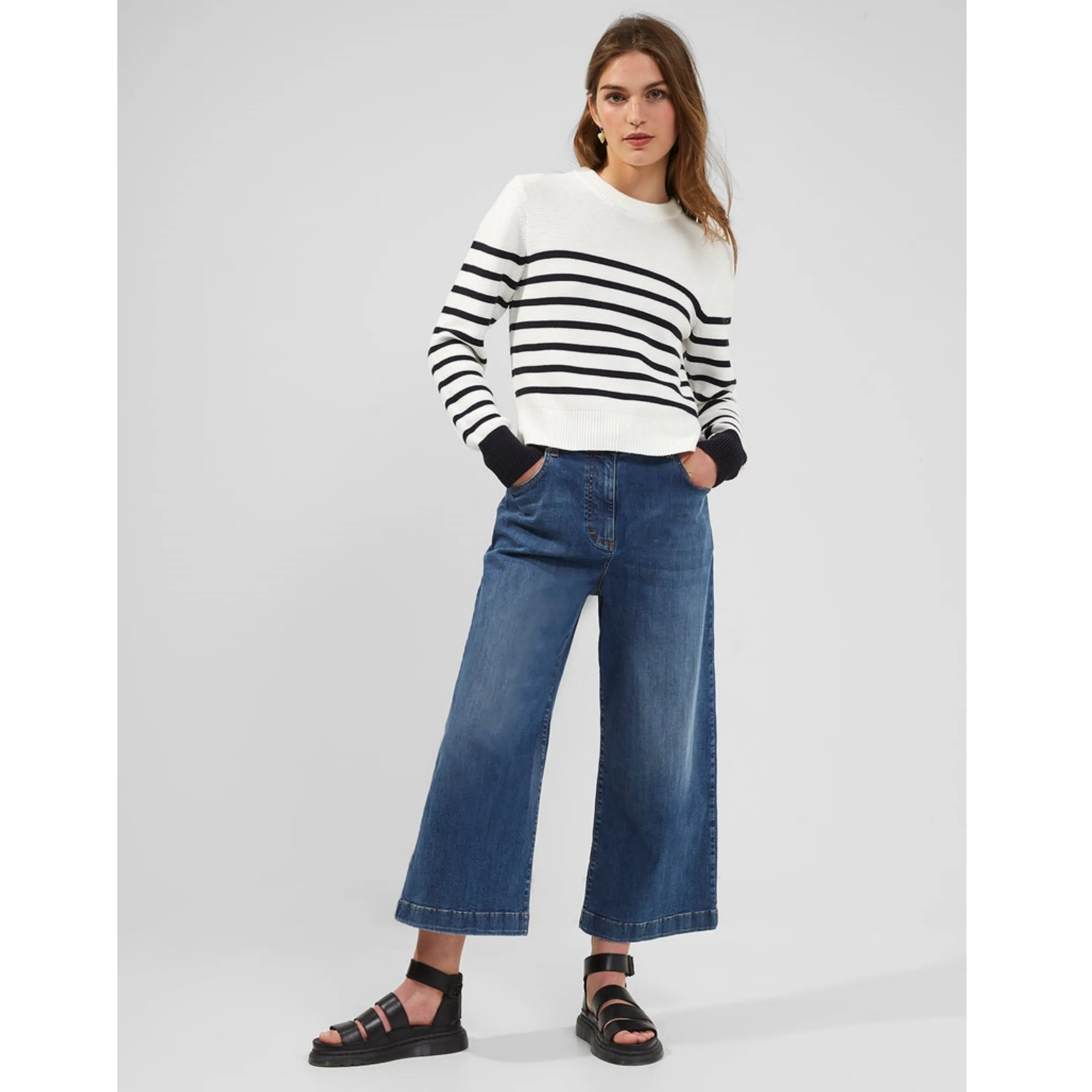 French Connection Comfort Culottes 74SAQ - Mid Blue