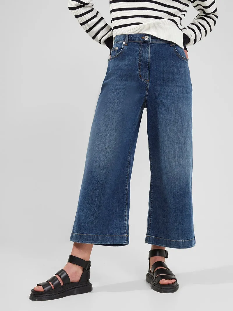 French Connection Comfort Culottes 74SAQ - Mid Blue