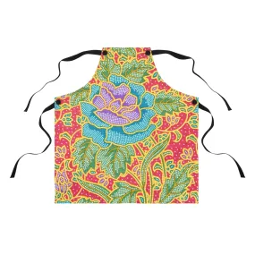 Green and red flowers - Inovax Apron