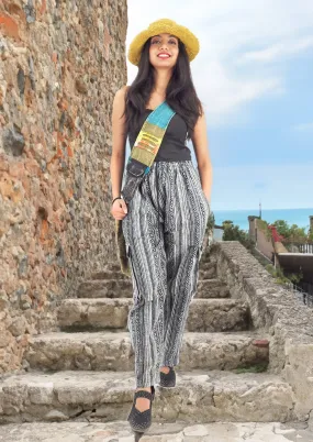 Handmade Casual Boho Hippie Cotton Stripe Pants Size S-M-L-XL