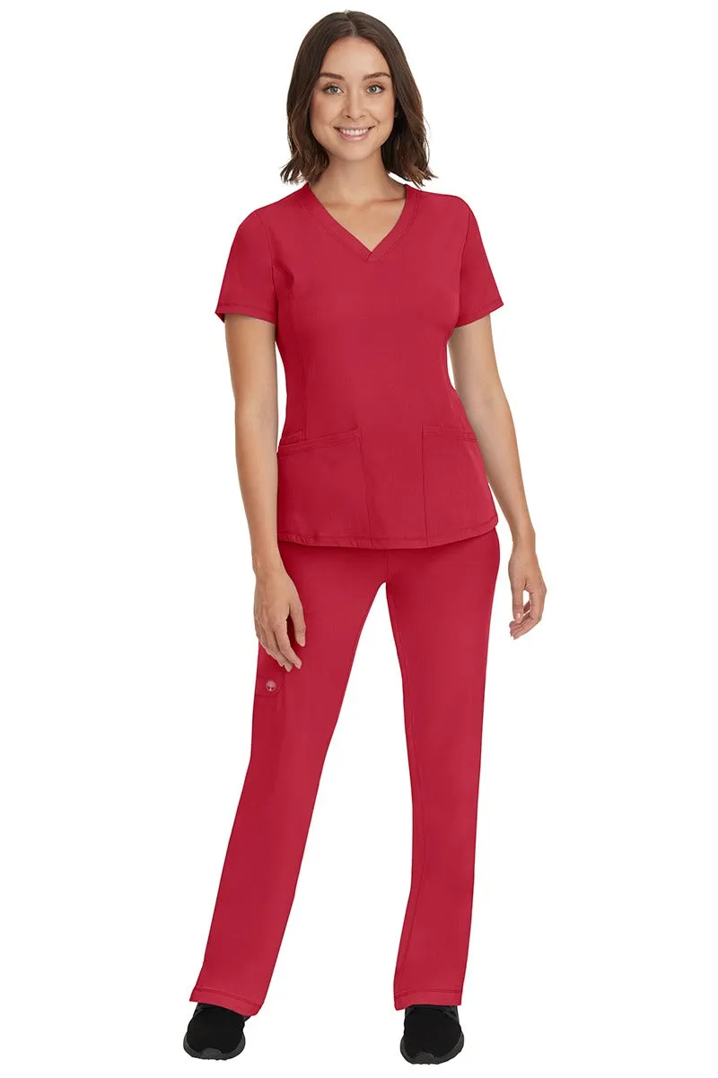 HH Works Women's Scrub Set Monica Top & Petite Rebecca Pant | Red