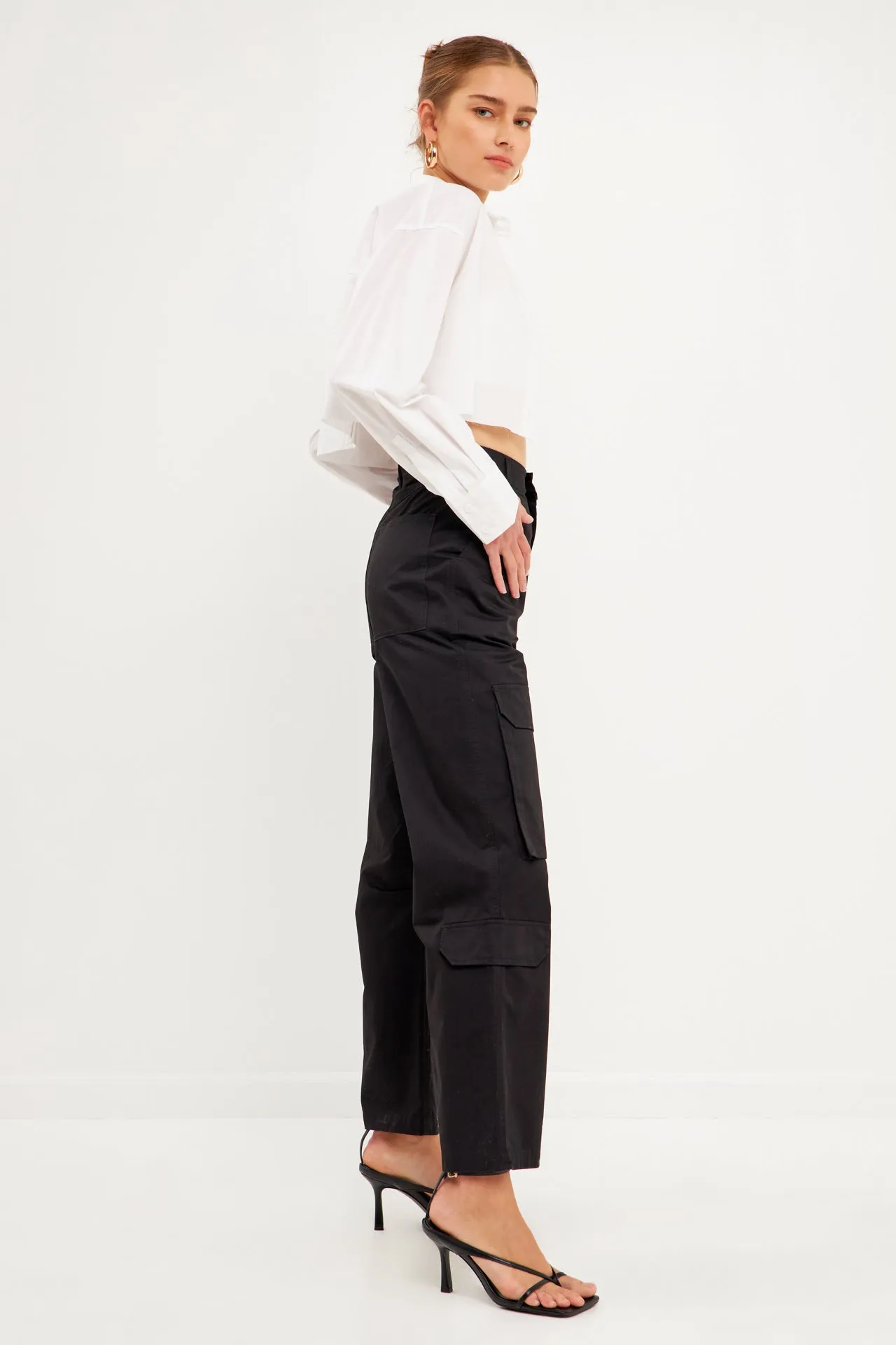 High-Waisted Wide Leg Cargo Pants