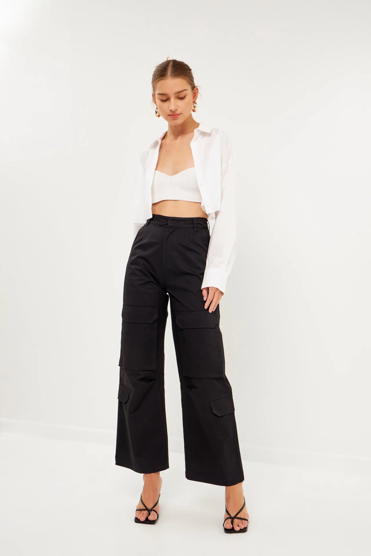 High-Waisted Wide Leg Cargo Pants