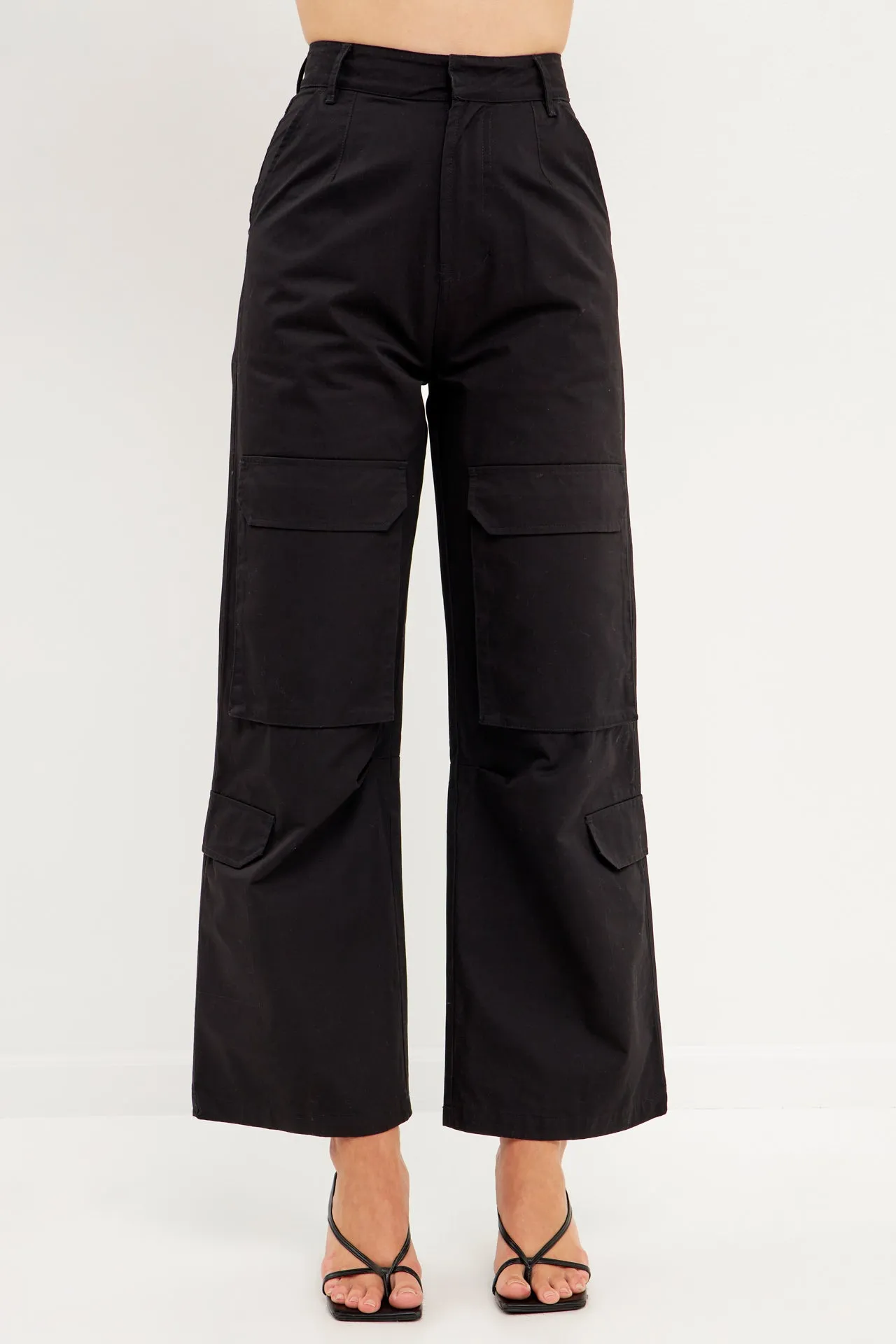 High-Waisted Wide Leg Cargo Pants