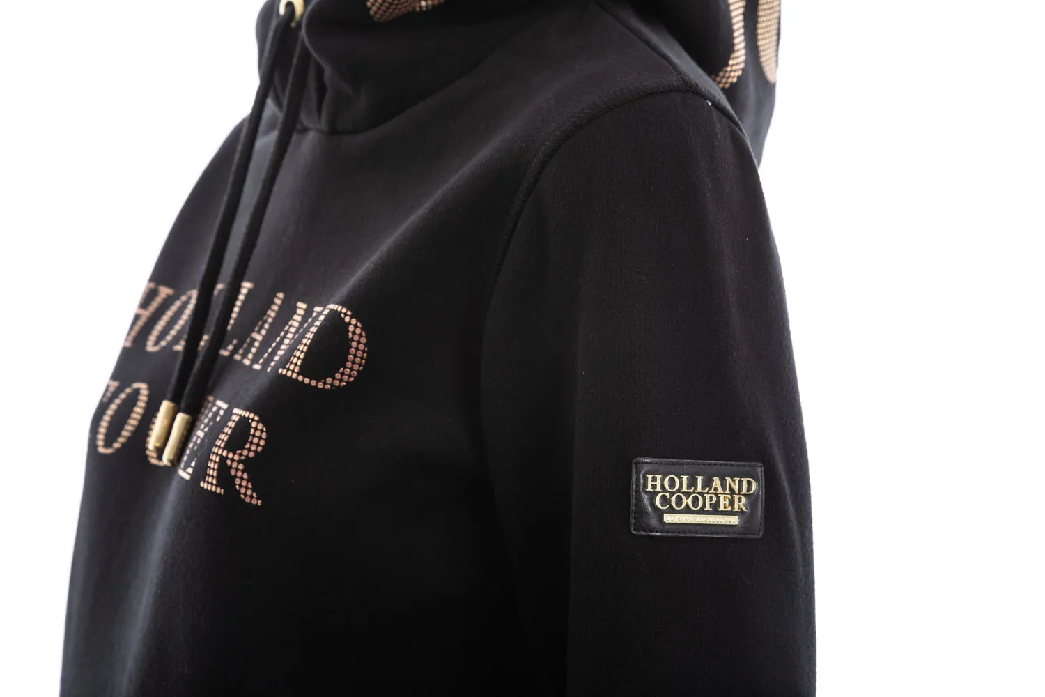 Holland Cooper Essential Hoodie in Black & Gold