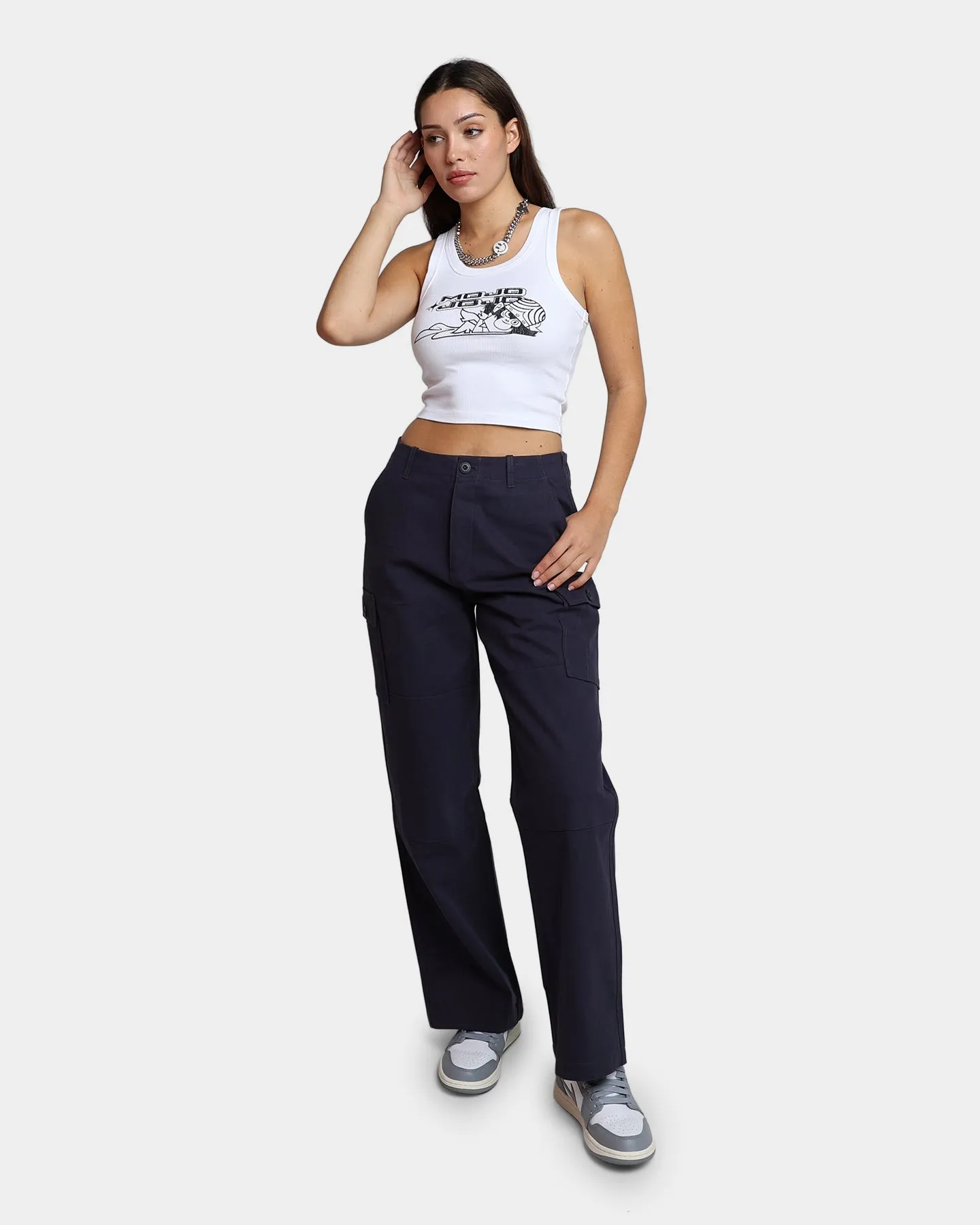 HUF Women's Double Knee Cargo Pants Navy