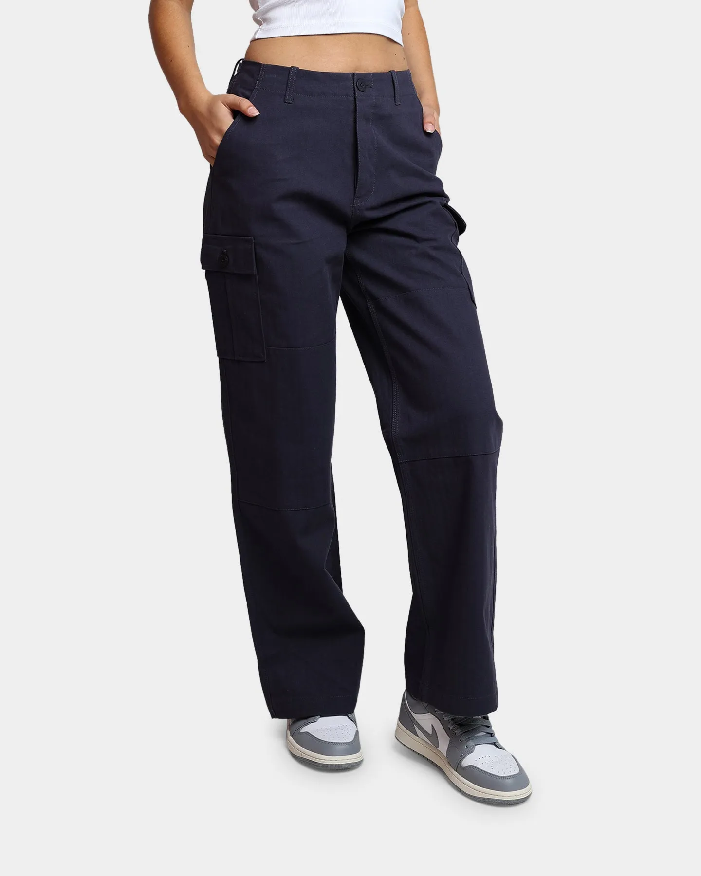 HUF Women's Double Knee Cargo Pants Navy