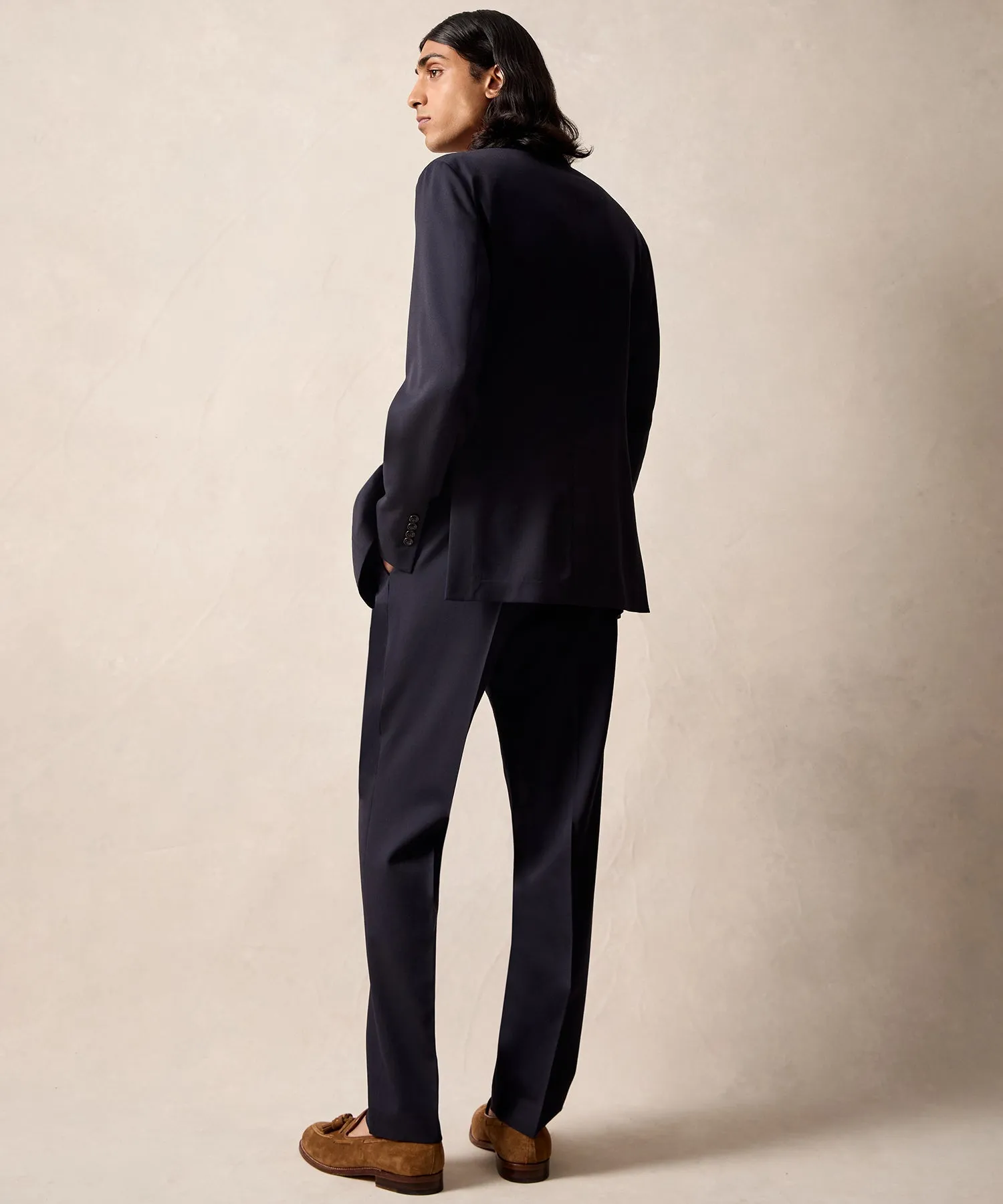 Italian Gabardine Sutton Jacket in Navy