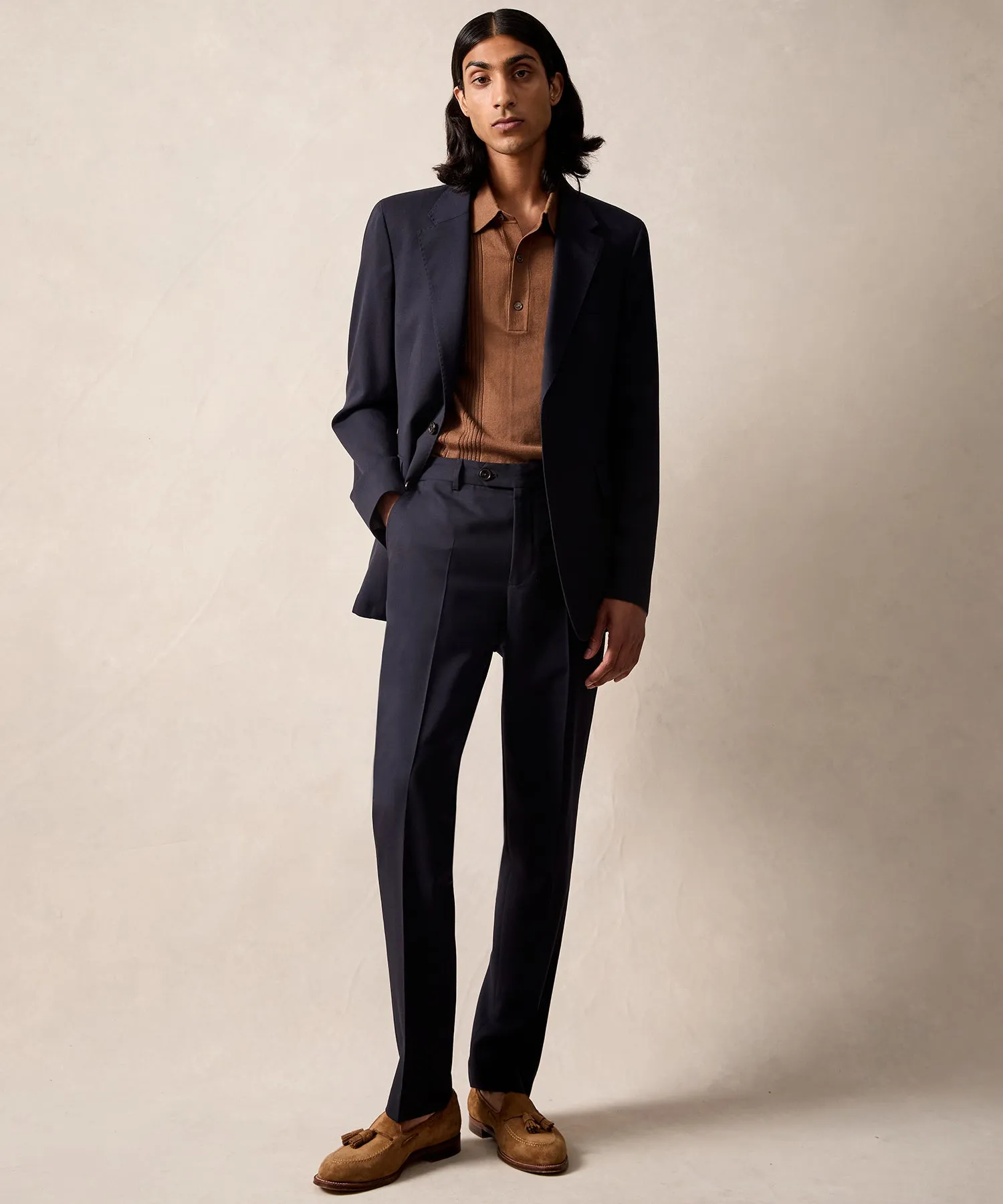 Italian Gabardine Sutton Jacket in Navy