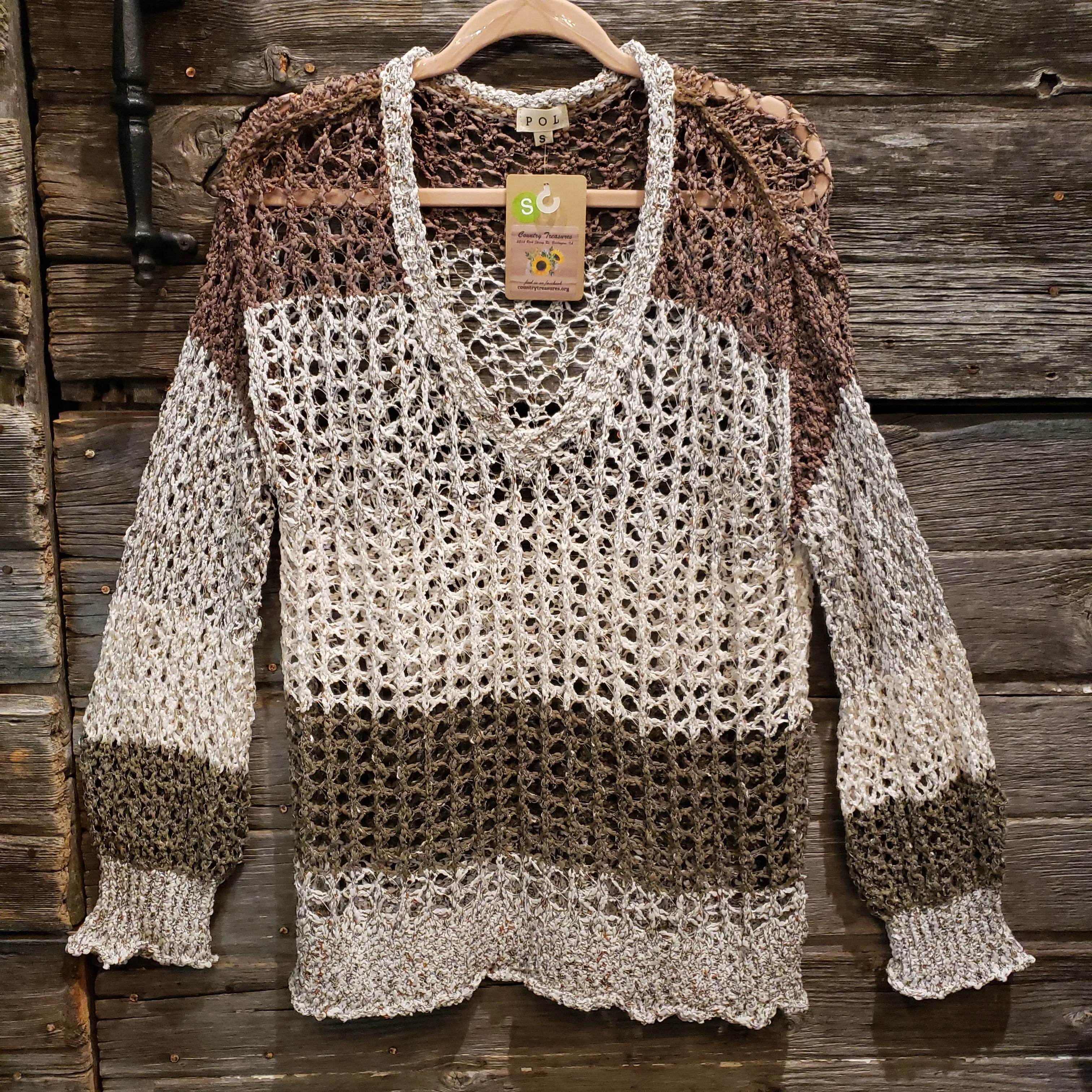 Ivory/caramel thin sweater