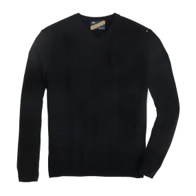 James Cashmere V Neck- Black