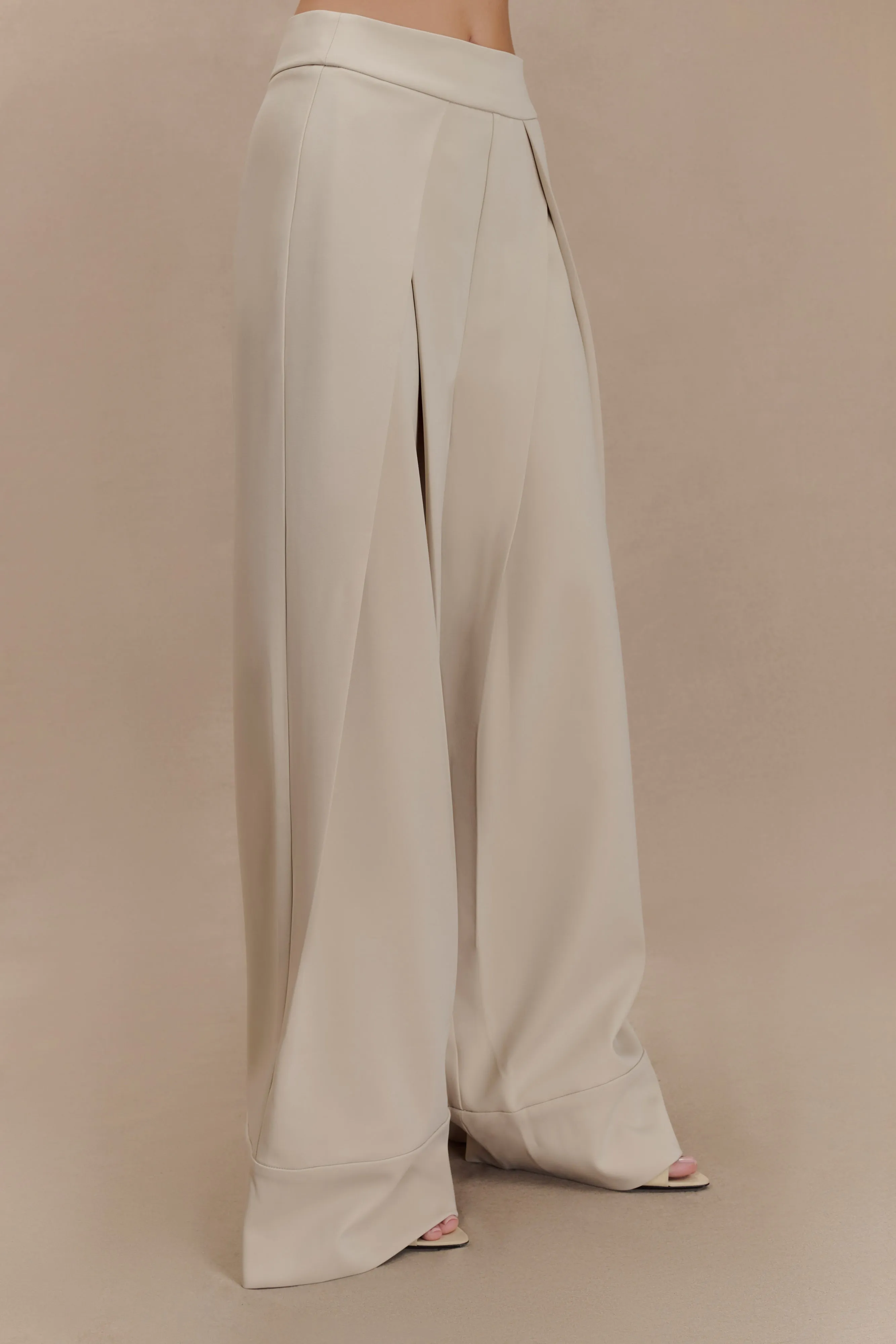 Katarina Wide Leg Suiting Pants - Sand