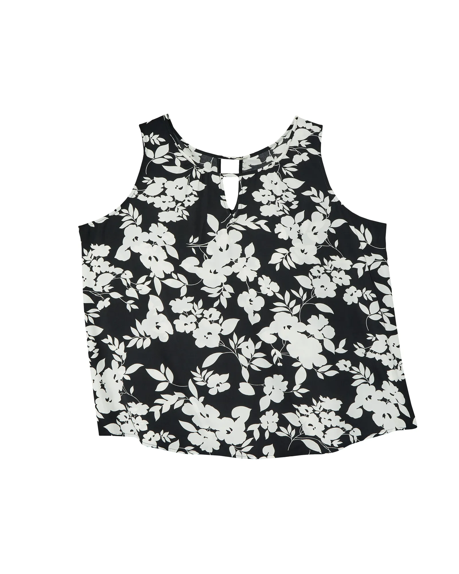 Kianna Sleeveless Keyhole Blouse | Black / White