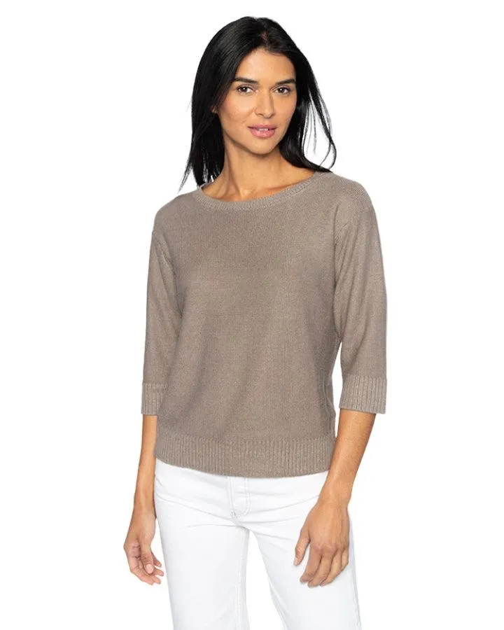 Kinross Cashmere Textured Easy Linen Pullover