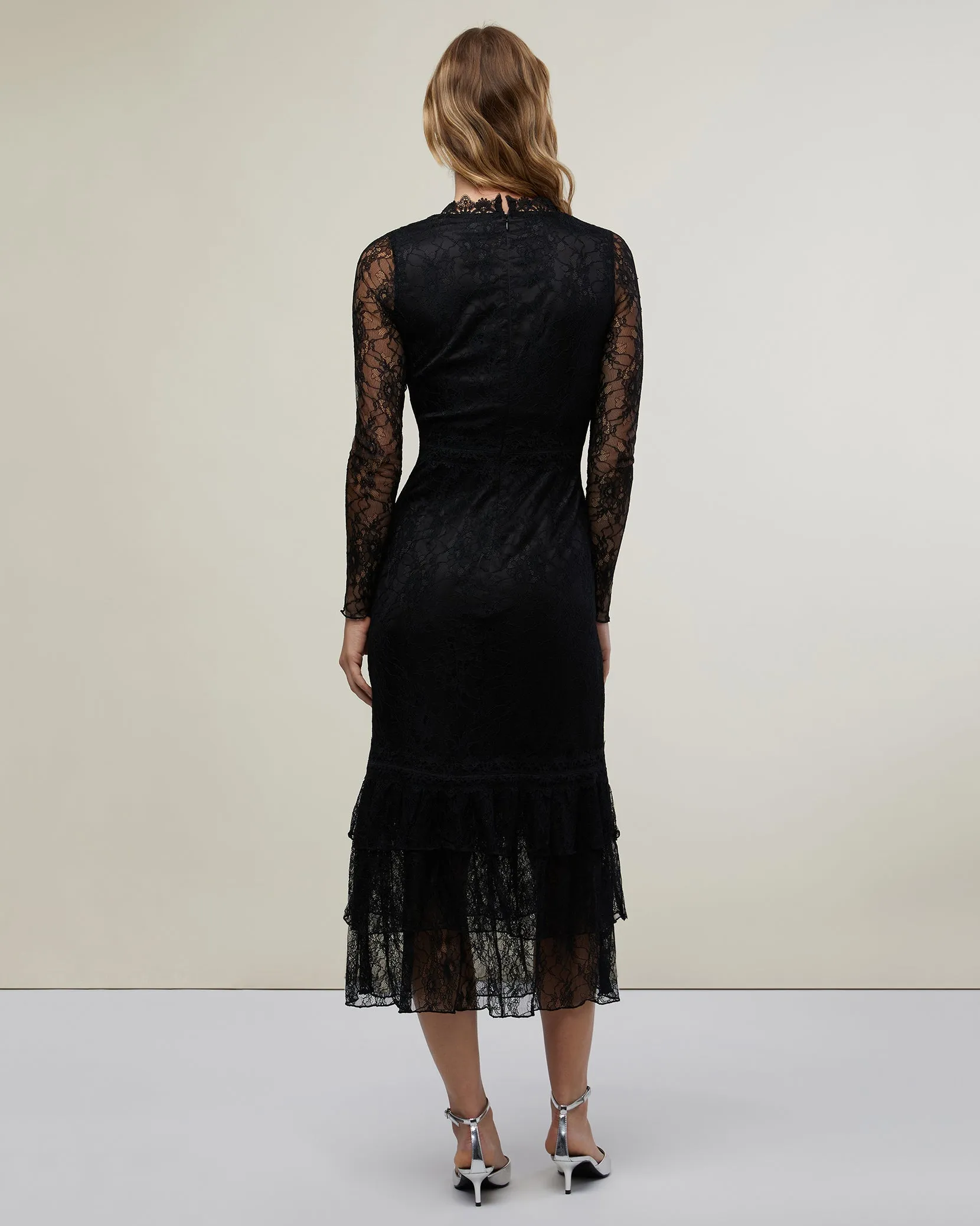 Lace Tiered Midi Dress