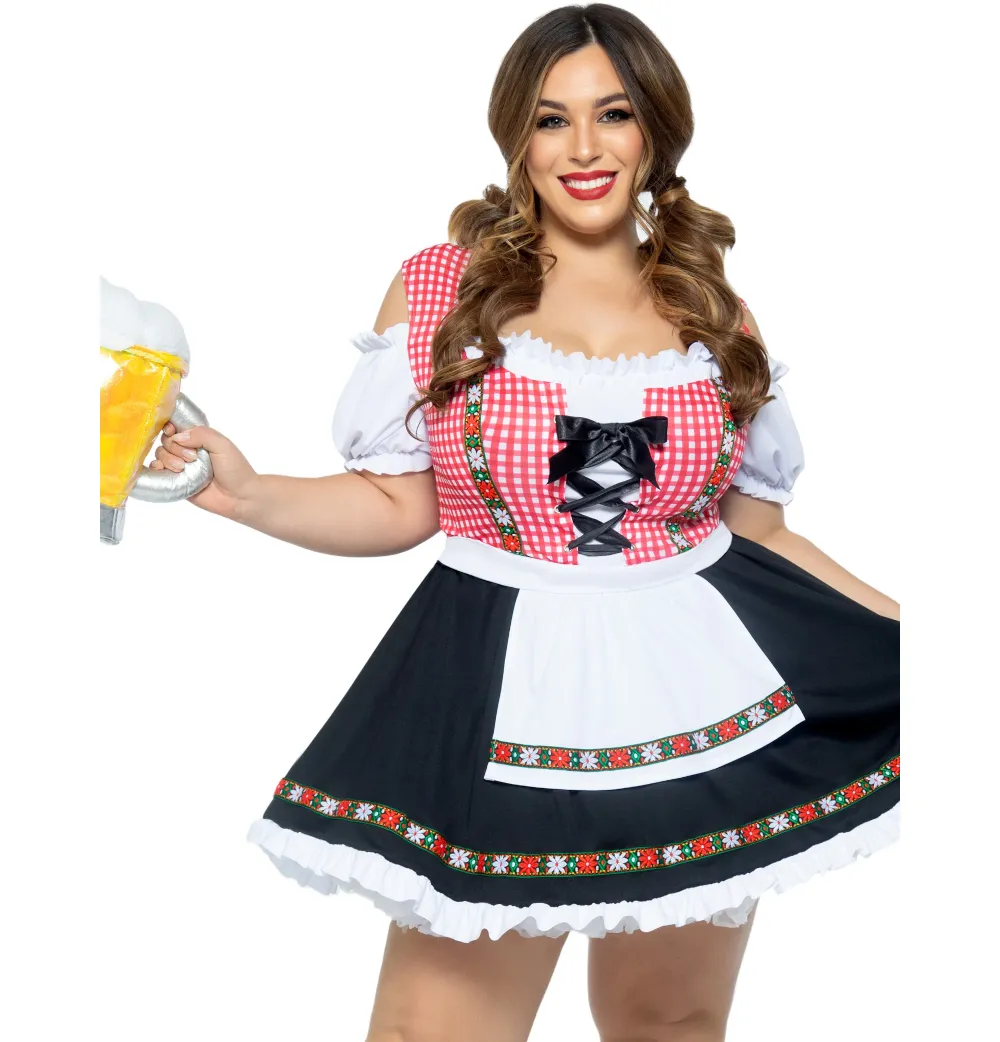 Ladies Plus Oktoberfest Beer Garden Babe Costume by Leg Avenue