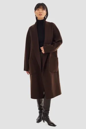 LAMARQUE Women's Thara Shawl Collar Wool Coat