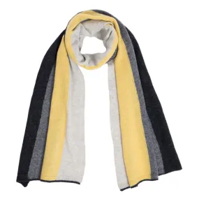 Lambswool Block Stripe Scarf - Brass