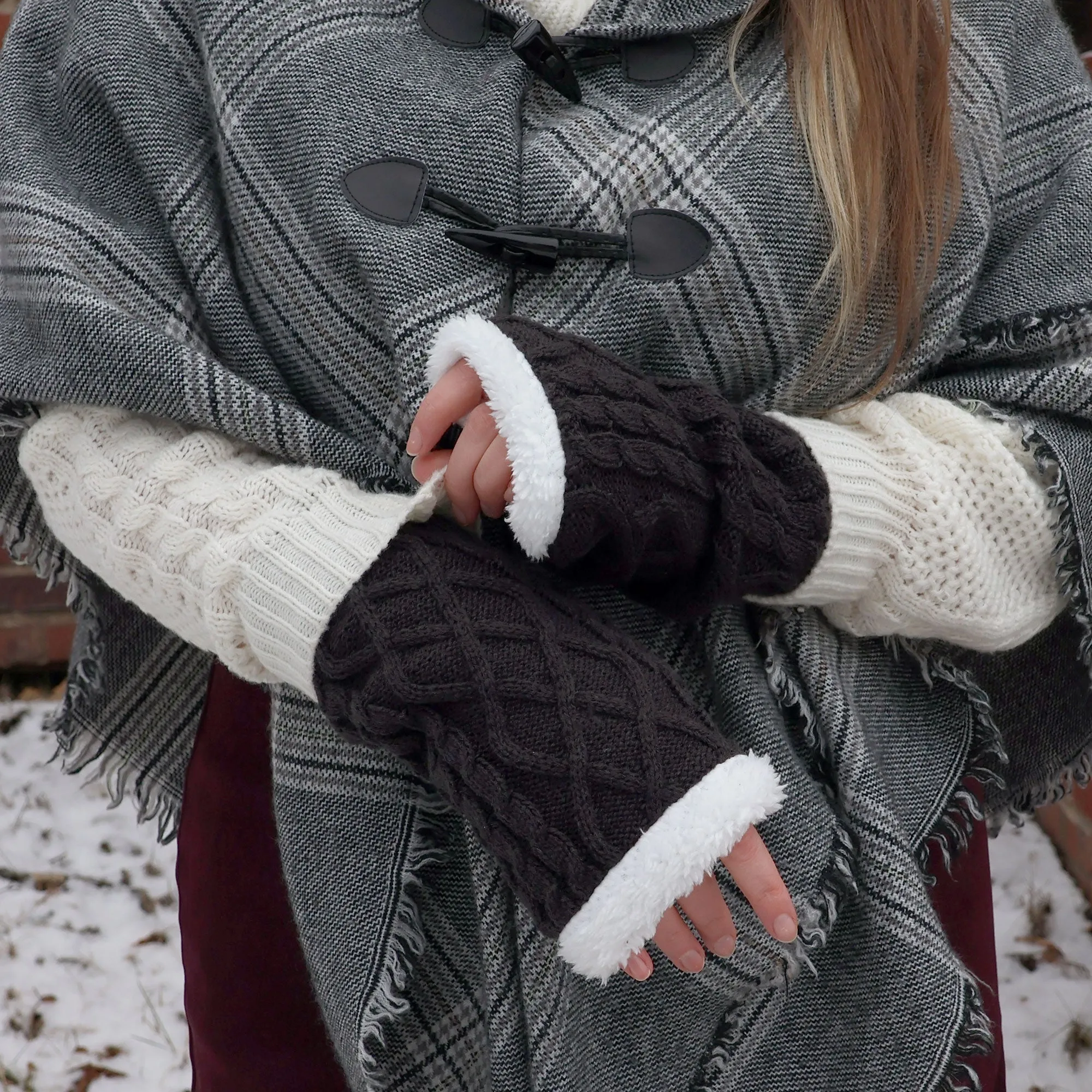 Lined Fingerless Gloves and Arm Warmers