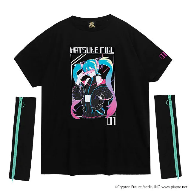 Listen Flavor x Hatsune Miku t-shirt with arm warmers