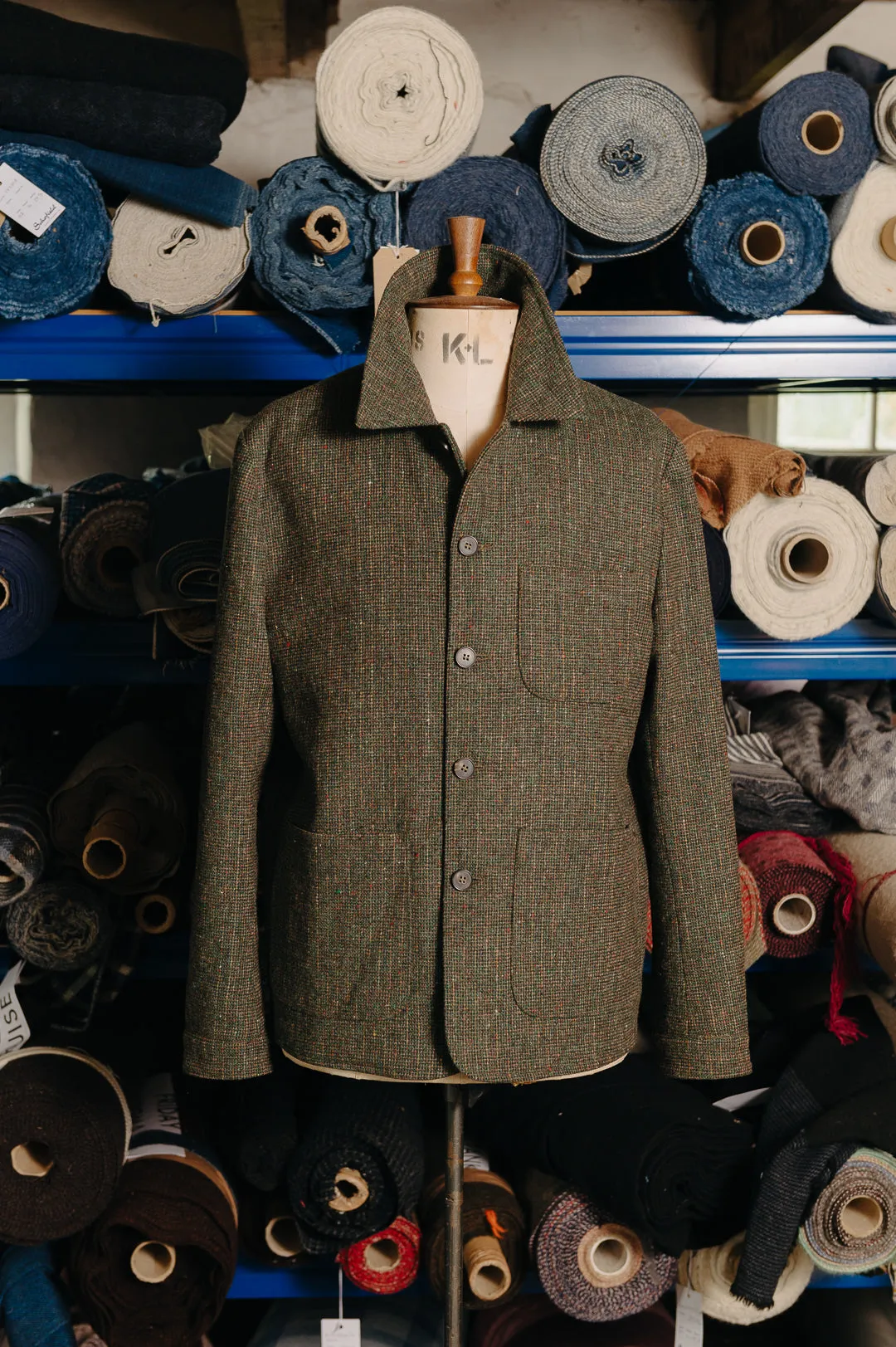 London Cloth Co. French Green Tweed Chore Jacket