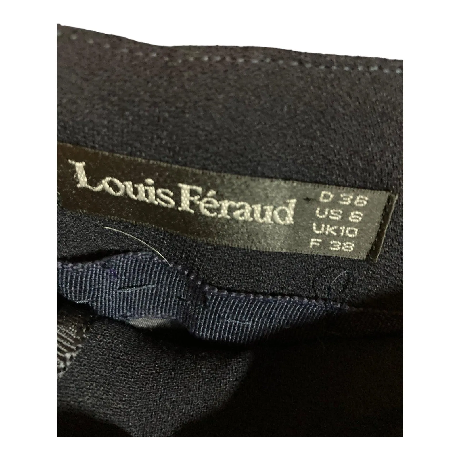 Louis Feraud Wool Navy Skirt Suit UK Size 10