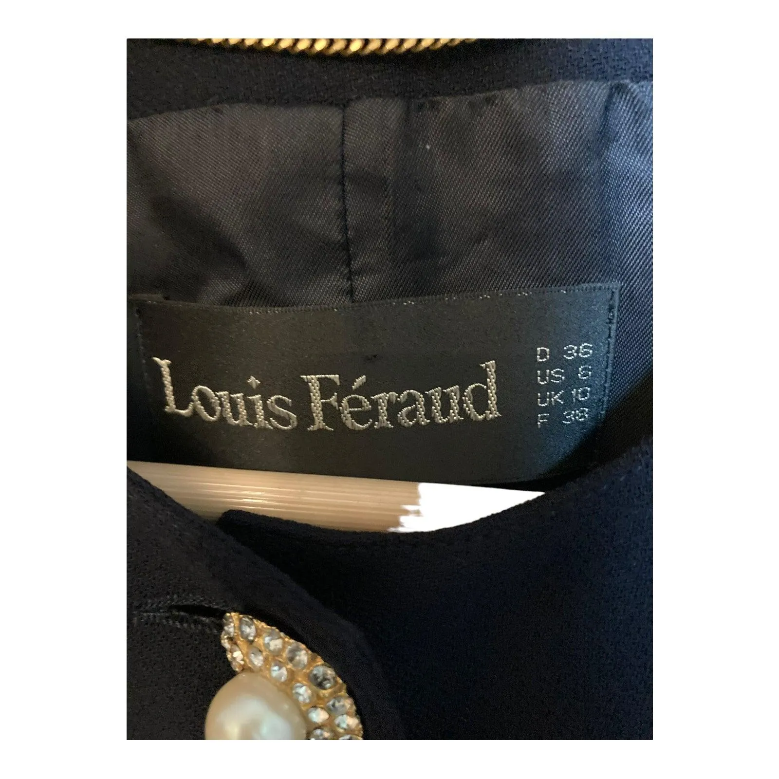 Louis Feraud Wool Navy Skirt Suit UK Size 10