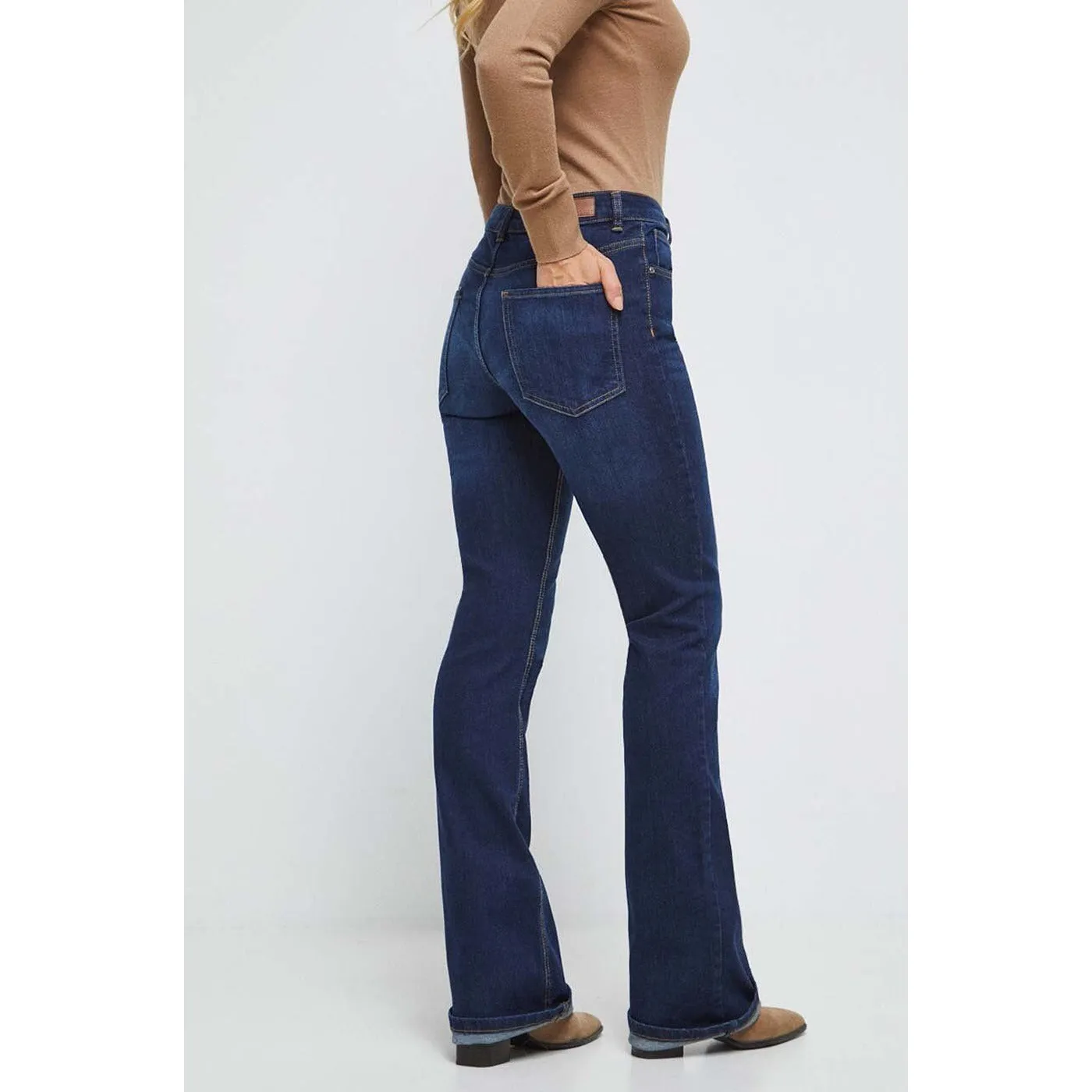 MDCNE Dark Blue Flare Jeans