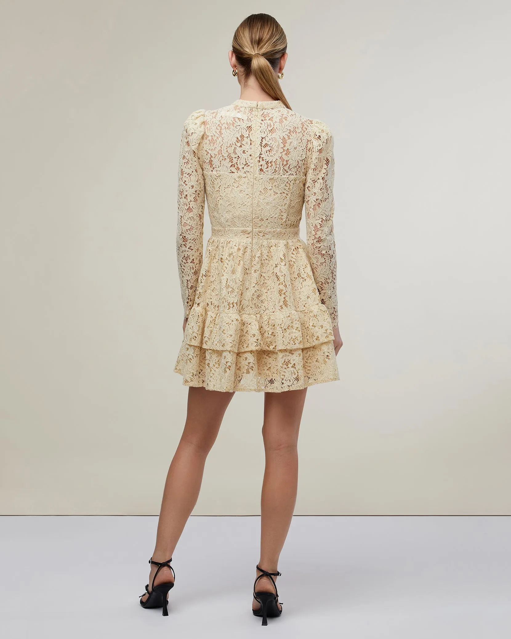 Metallic Lace Mini Dress