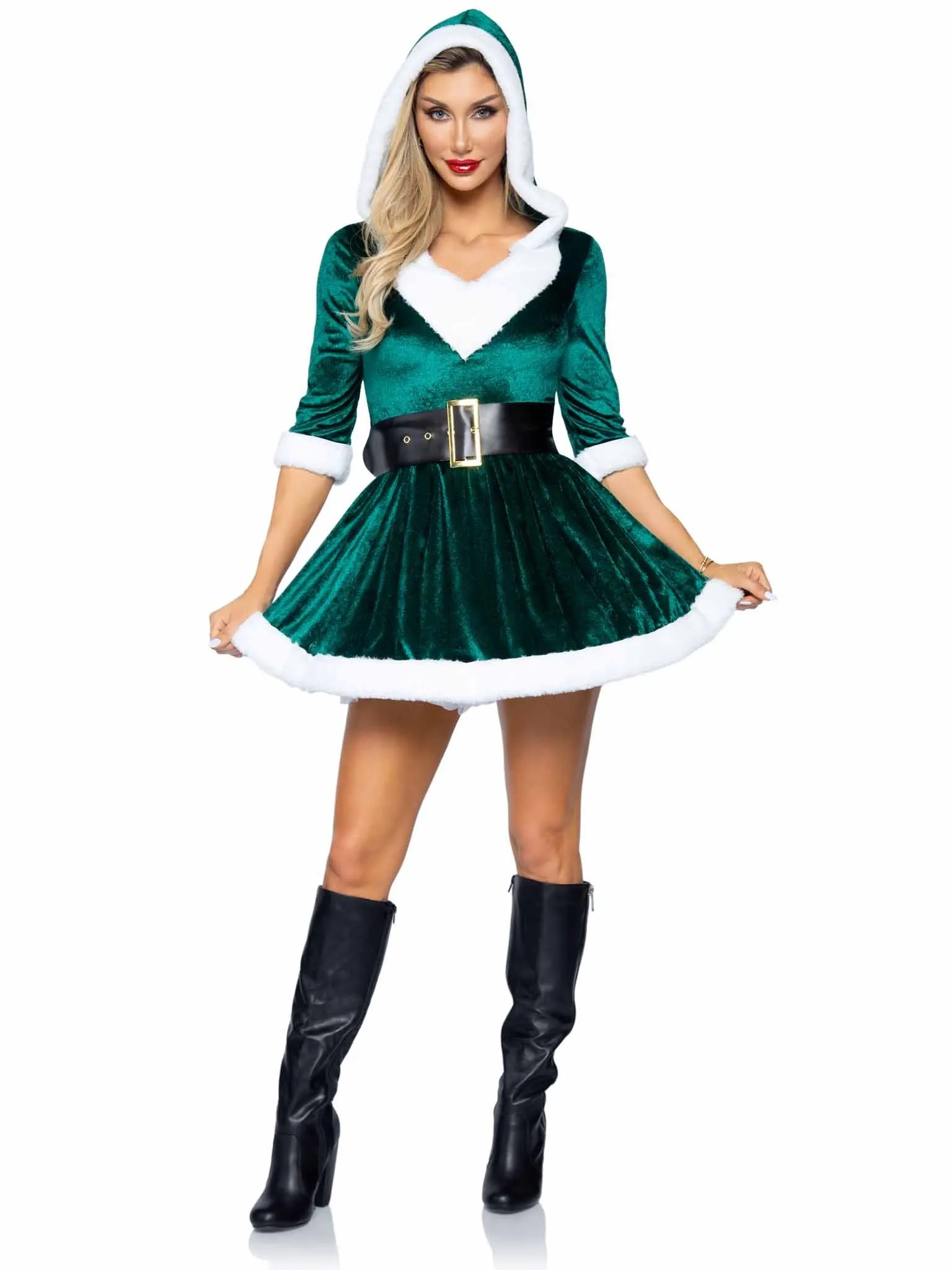 Mrs Claus Ladies Green Christmas Costume - Leg Avenue