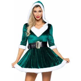 Mrs Claus Ladies Green Christmas Costume - Leg Avenue