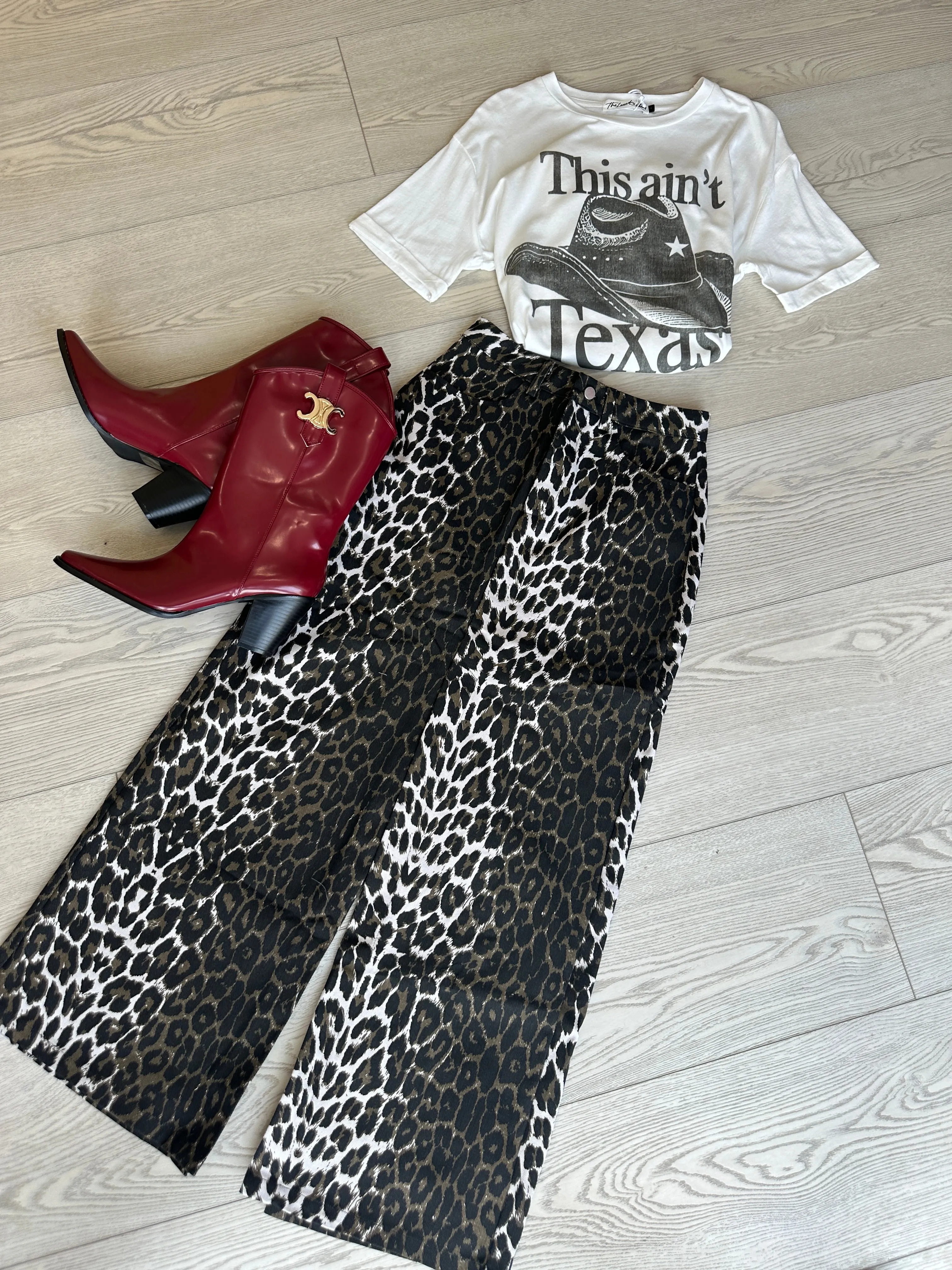 NEW!! The Leopard Lauren Denim Midi Skirt