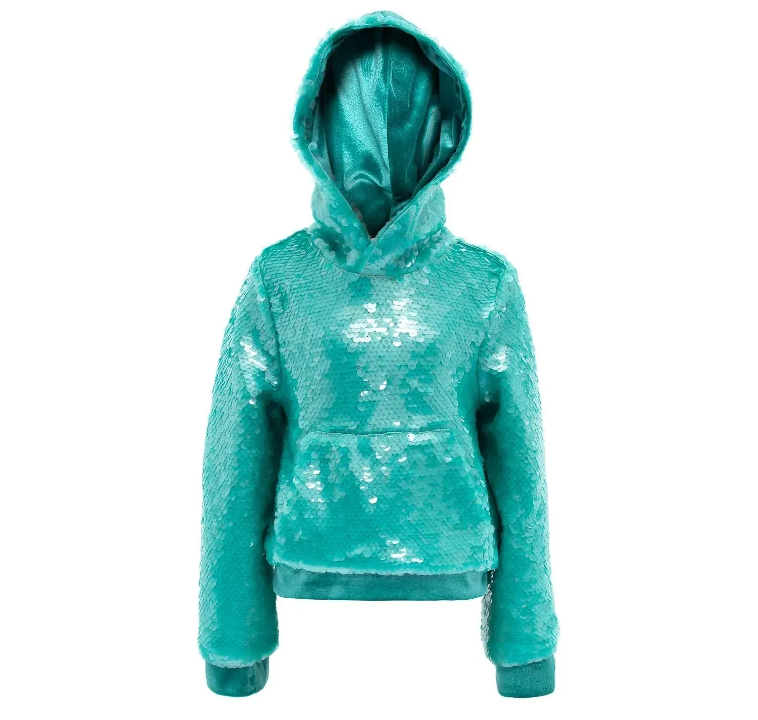 Oversized Sequin Hoodie with Velvet Lining