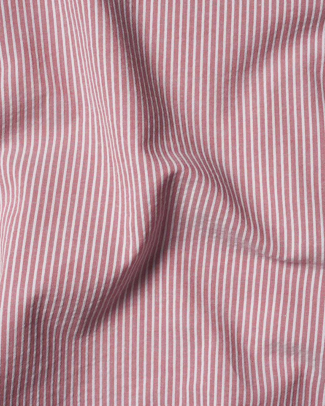 Pale Red White Pin Stripes Seersucker