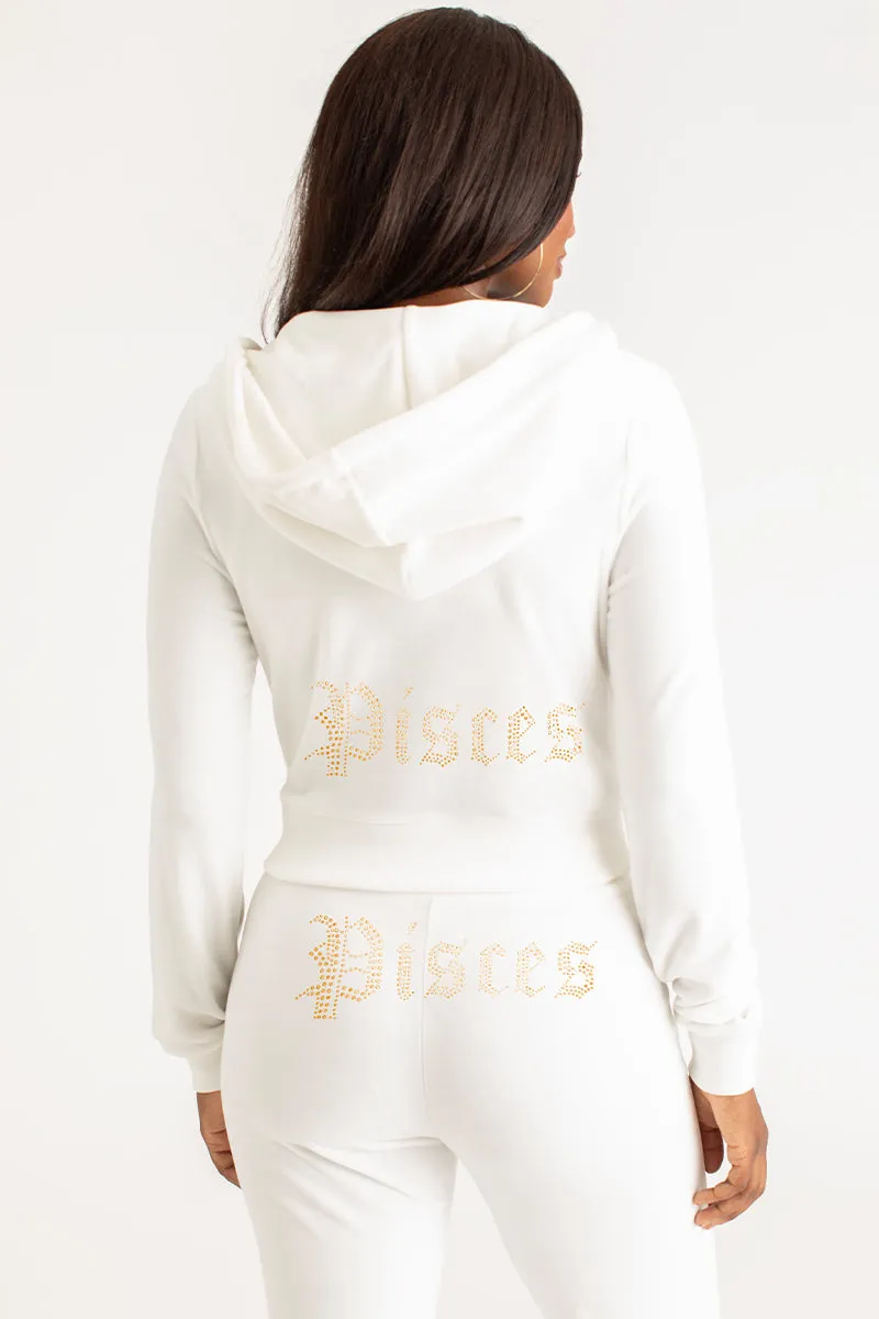 Pisces Big Bling Velour Hoodie