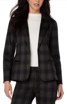 Plaid Fitted Blazer | Coffee Bean