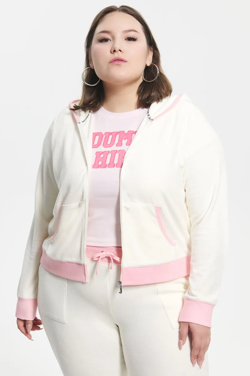 Plus-Size Sweetheart Cotton Velour Hoodie