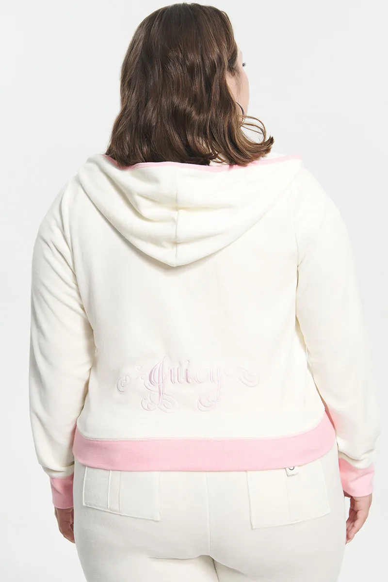 Plus-Size Sweetheart Cotton Velour Hoodie