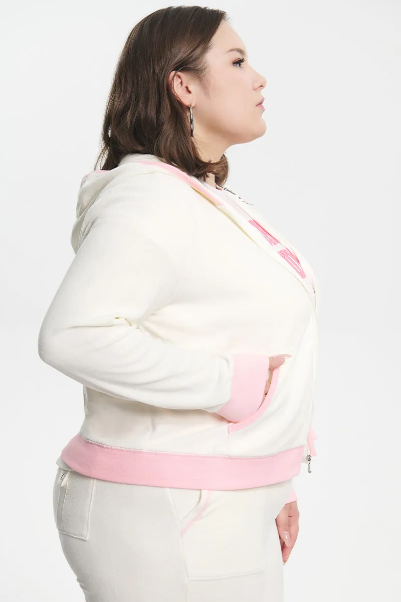 Plus-Size Sweetheart Cotton Velour Hoodie