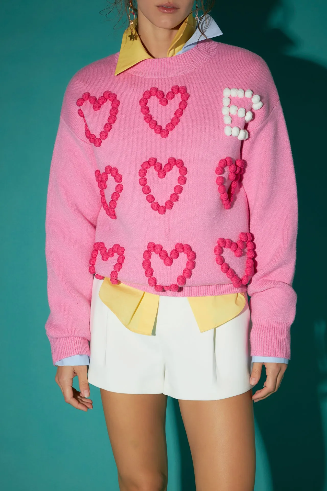 Pom Pom Heart Sweater