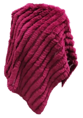 Poncho, Knit Triangle- Magenta