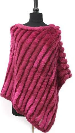 Poncho, Knit Triangle- Magenta